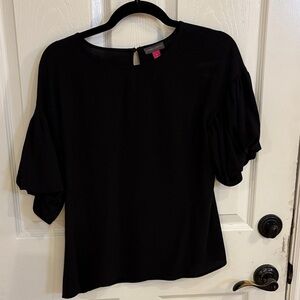 Vince Camuto Black Blouse with Ruffled Sleeves